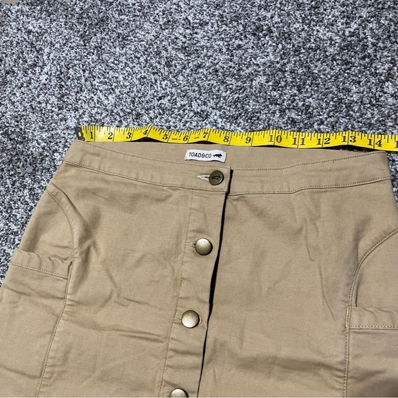 Toad & Co Womens Cargo Skirt Size 0 Khaki Button Up Mini Casual - Picture 2 of 7